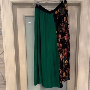 SHEIN Asymmetrical Skirt with Green and Floral Design